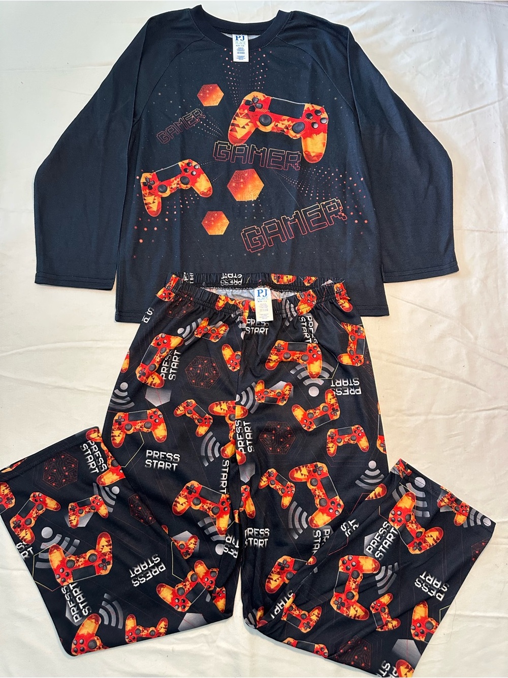 Place Kids Gamer Pajama Set - Black & Orange